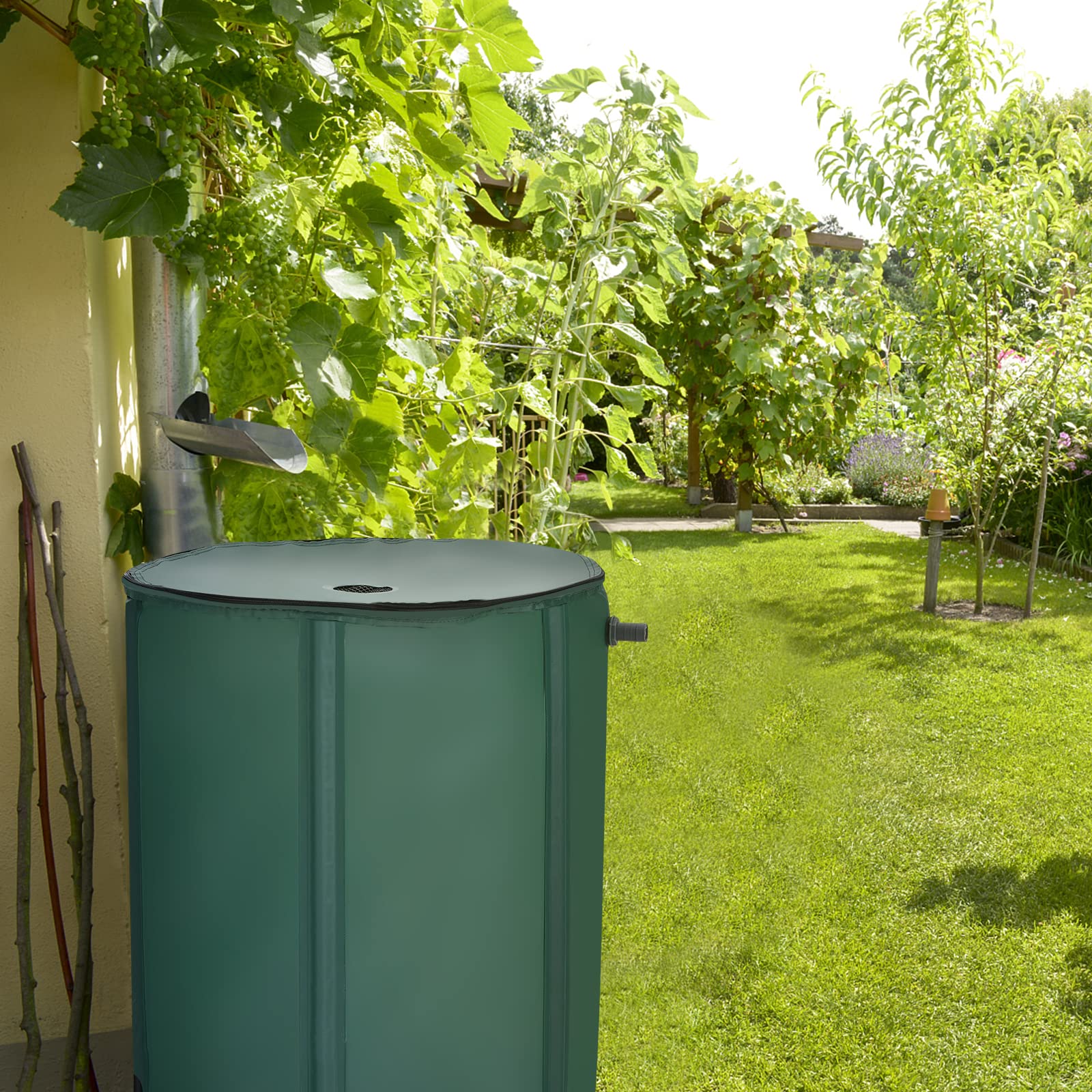 Portable Rain Barrel Water Collector Collapsible Tank