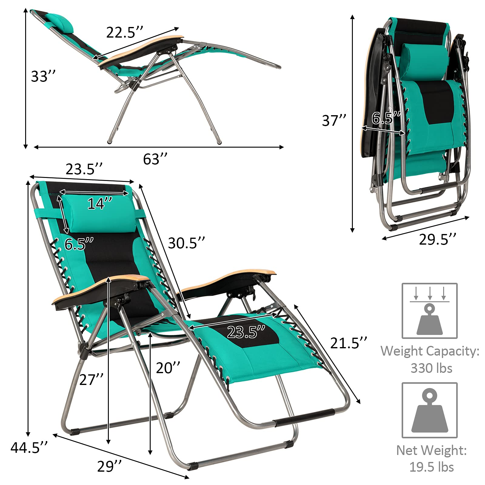 Folding Zero Gravity Lounge Chair