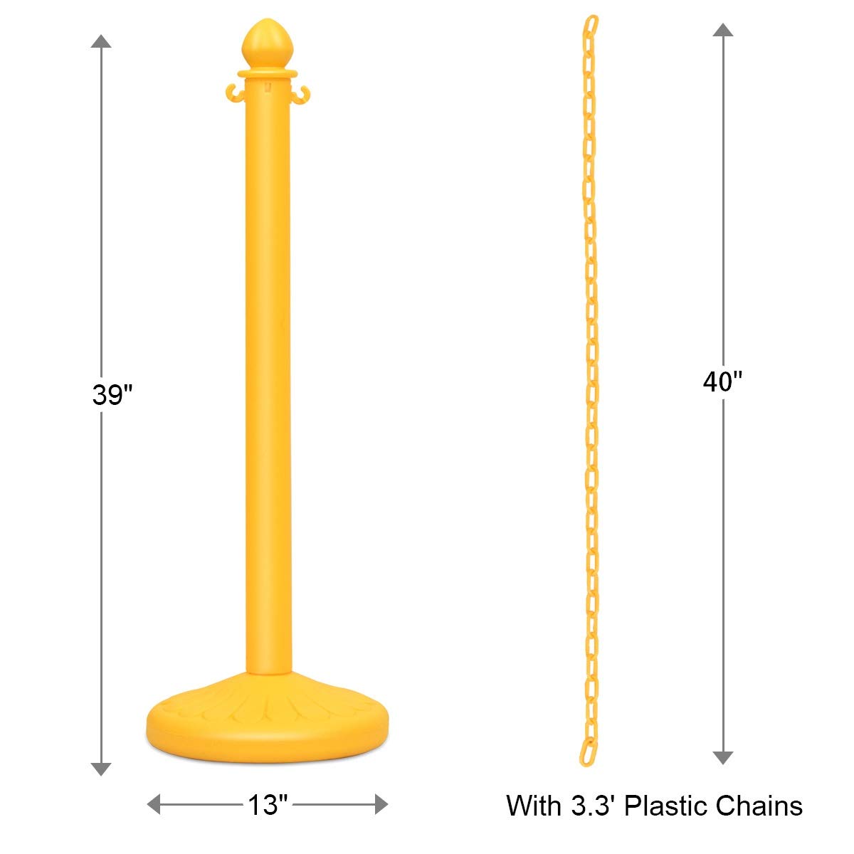 6pcs Plastic Stanchion Set, Safety Stanchion Barrier Posts Queue Line Pole