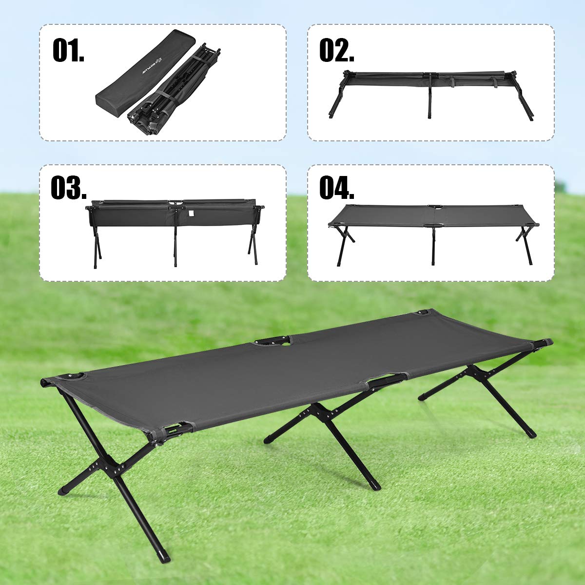 Folding Camping Cot with Carrying Bag