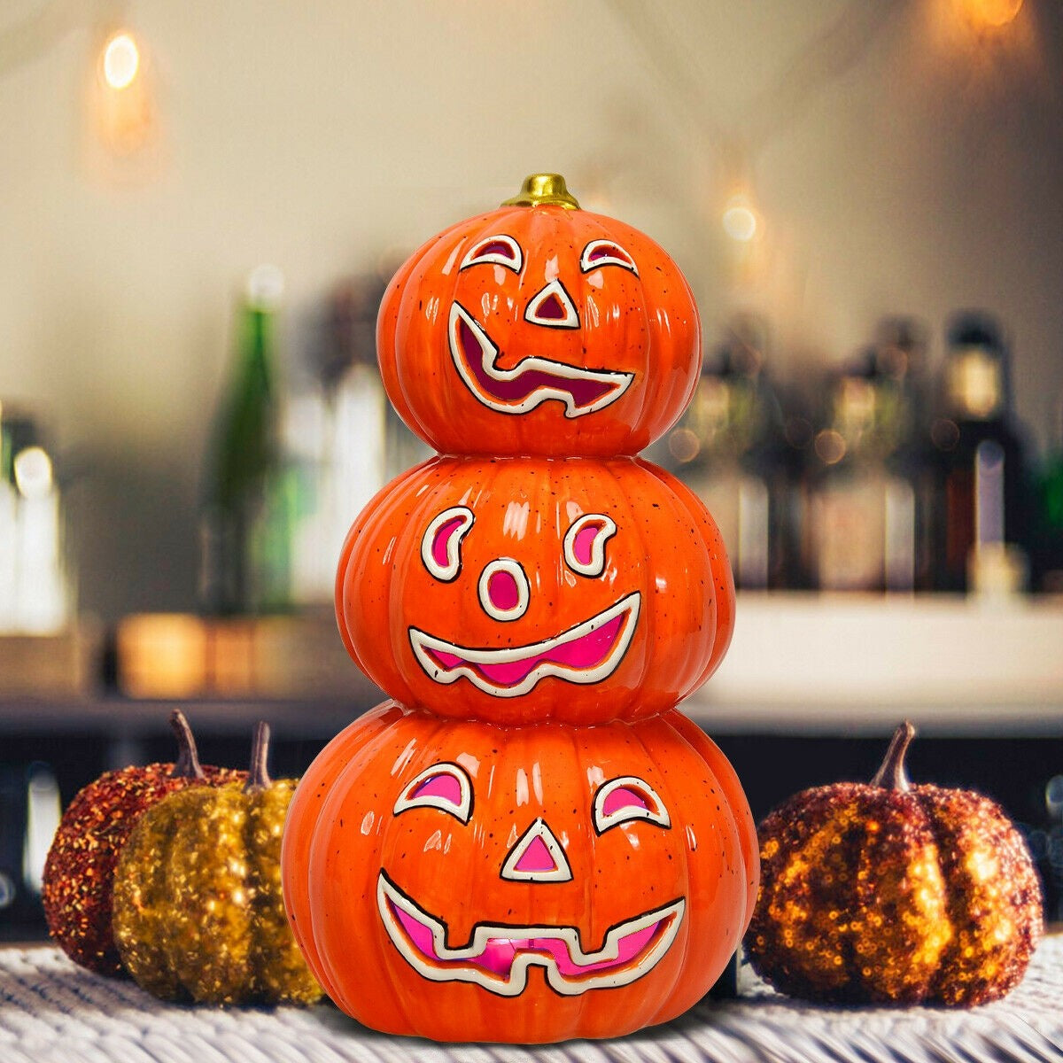 Halloween Ceramic Pumpkin Lamp