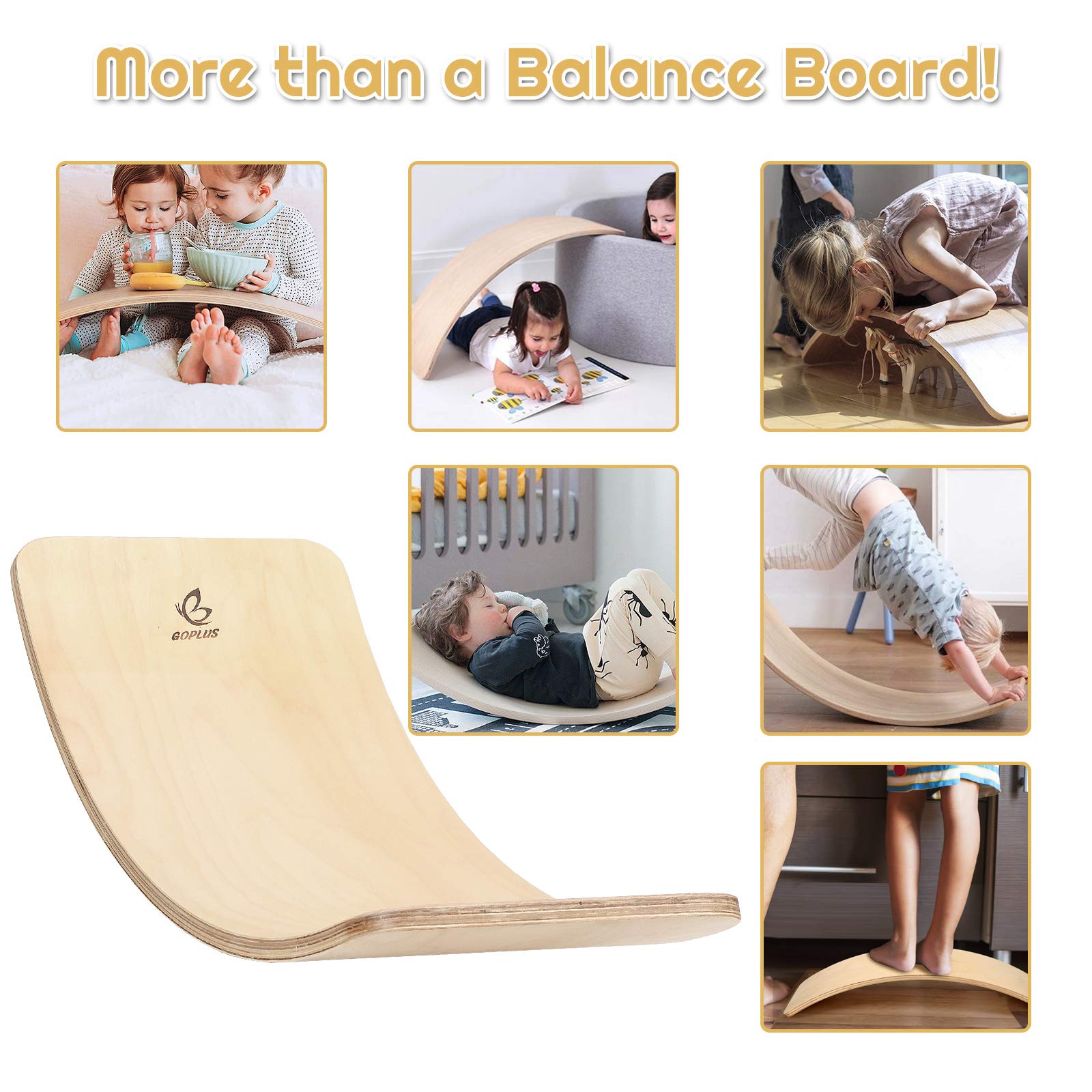 Wooden Balance Board Curvy Wobble Board