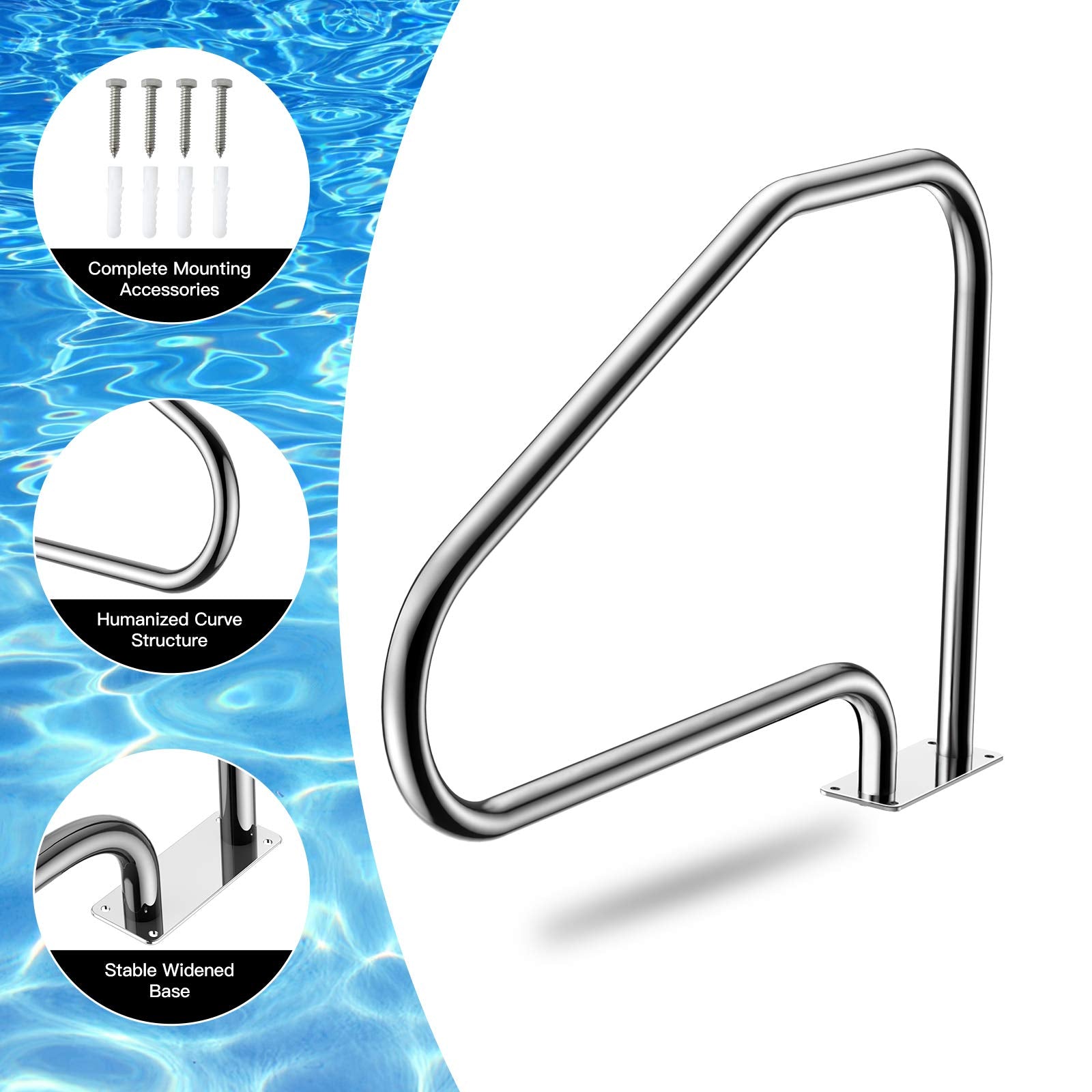 Pool Hand Rail, Easy Mount Hand Grab Rail