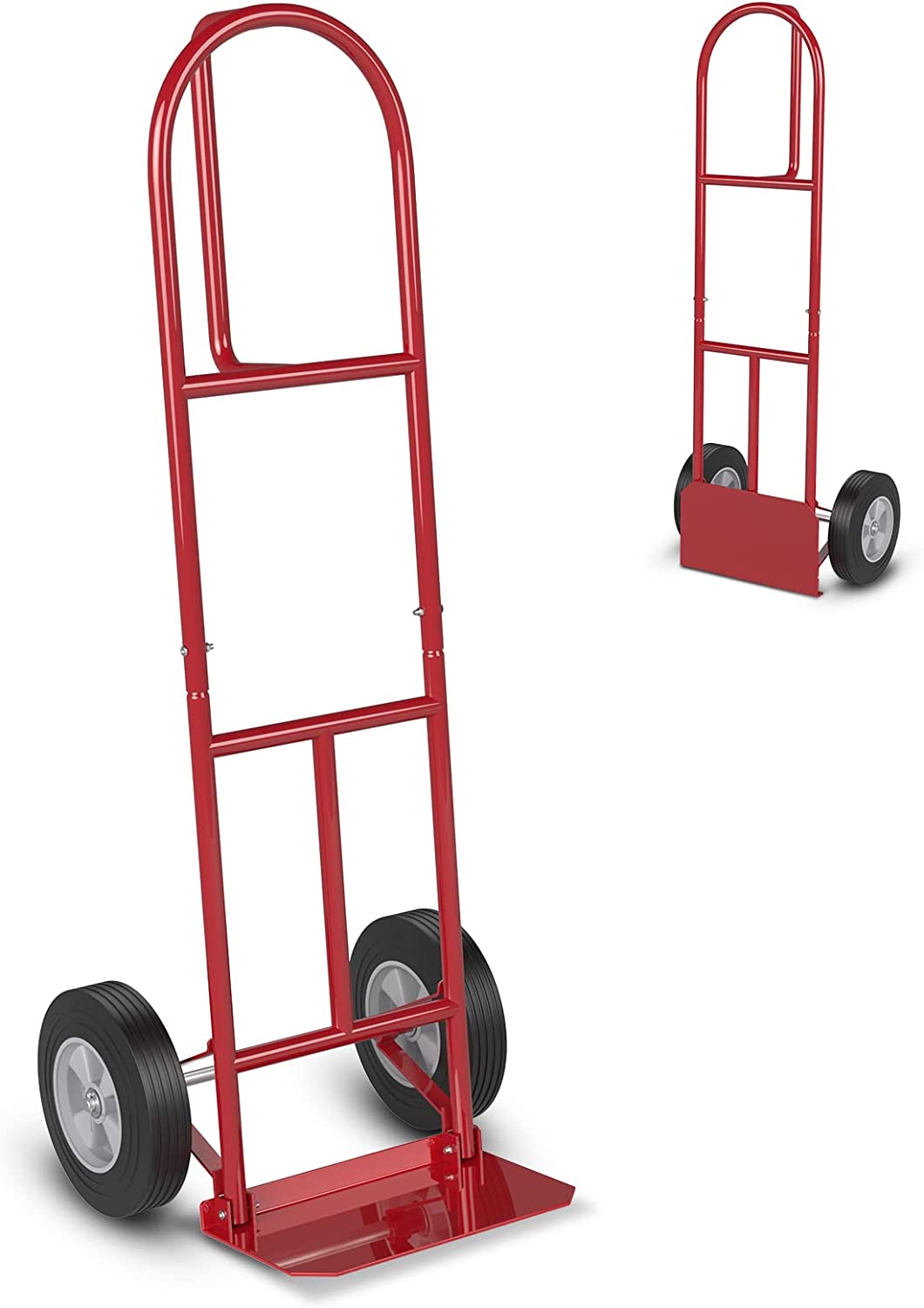 Goplus P-Handle Hand Truck, High Back Sack Barrow with 10