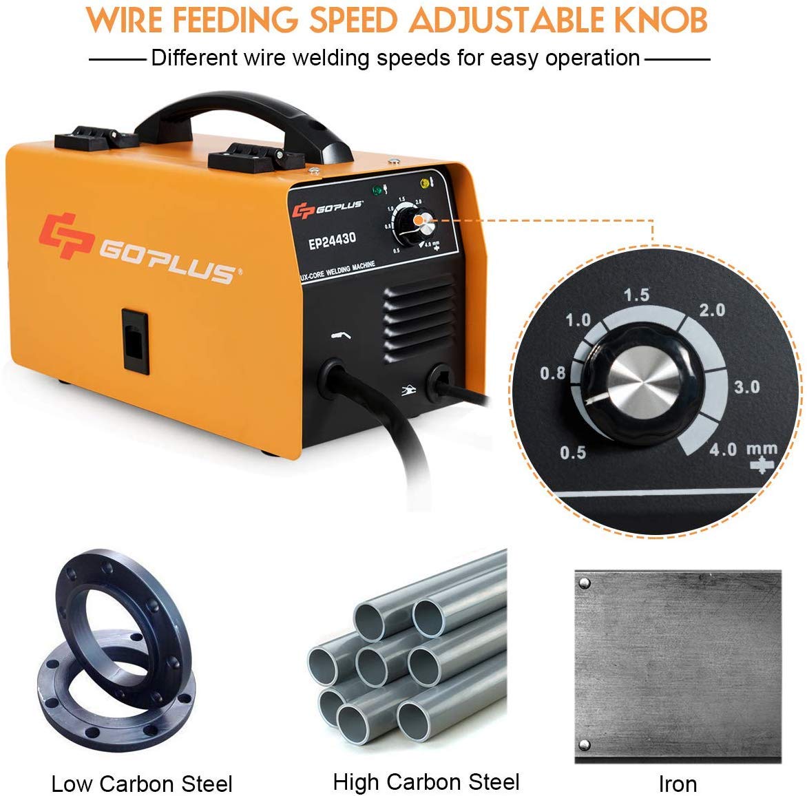 No Gas 130 MIG Welder, IGBT Inverter Automatic Feed Flux Core Wire Welding Machine