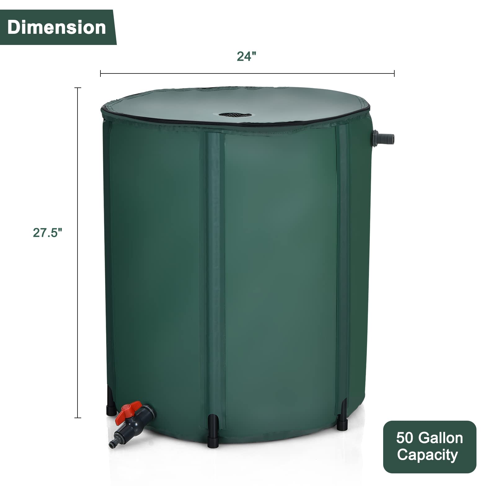 Portable Rain Barrel Water Collector Collapsible Tank