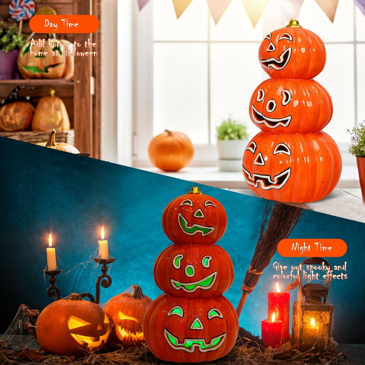 Halloween Ceramic Pumpkin Lamp