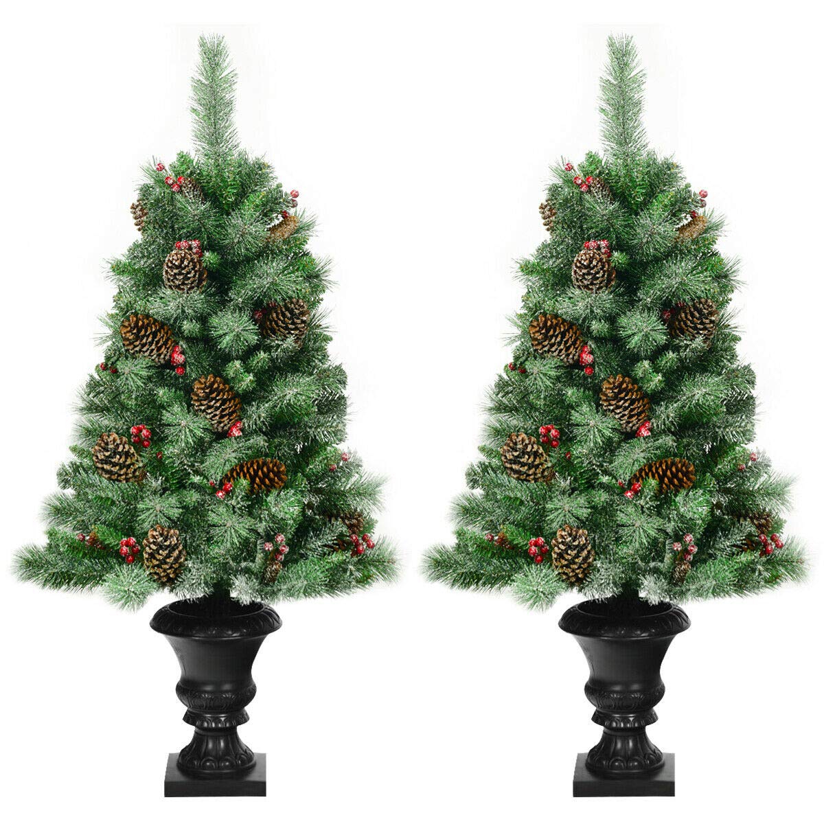 Goplus 4FT Snow Flocked Entrance Tree