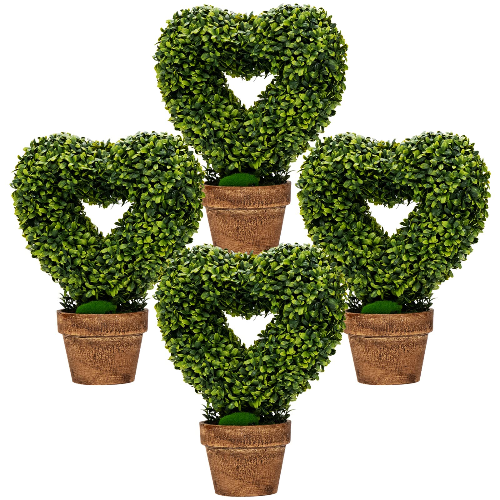 Goplus 4 Pack Artificial Boxwood Topiary Trees