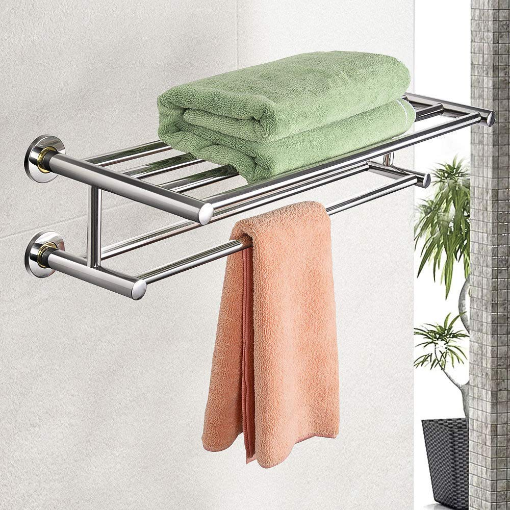 Goplus 24' Towel Rack, Stainless Steel Metal Bathroom Towel Bar