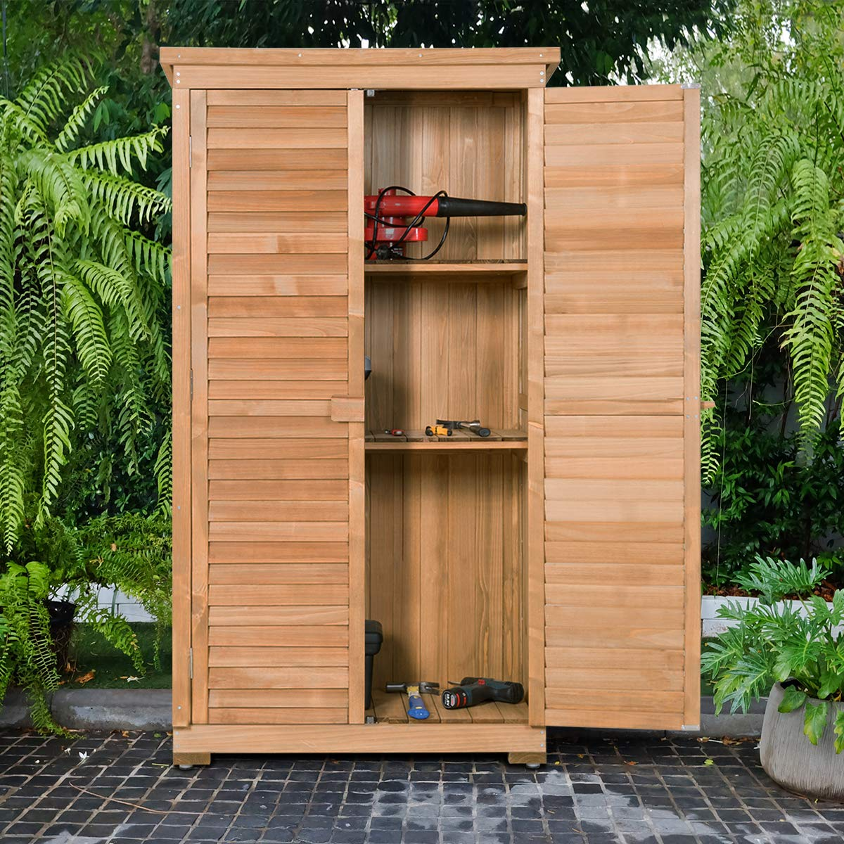 Goplus Outdoor Storage Cabinet