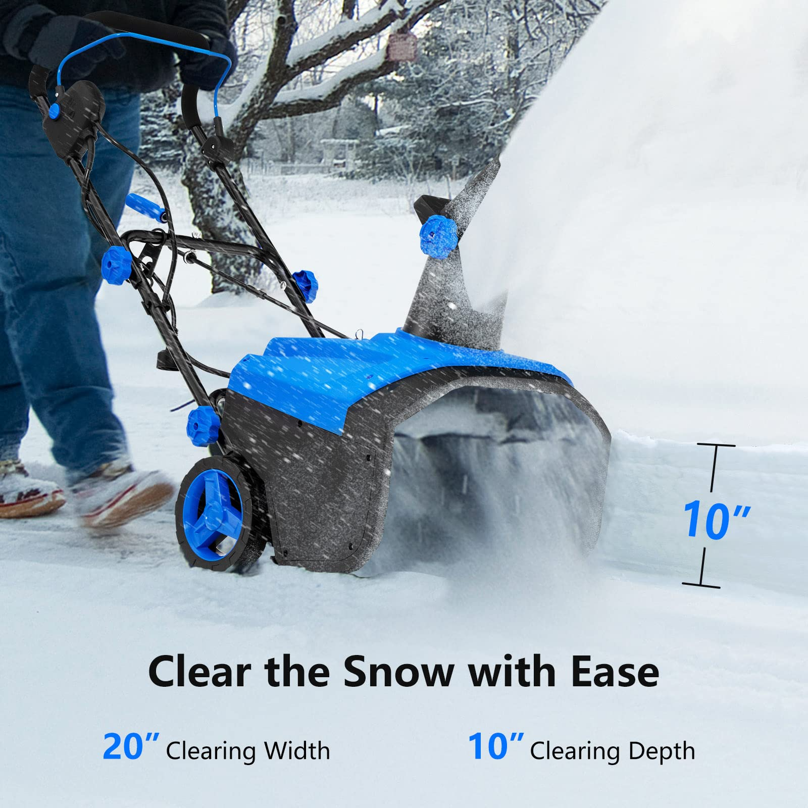 Goplus Snow Blower, 120V 15A Electric Snow Thrower with 180 Rotatable Chute & Folding Handle for Yard Driveway