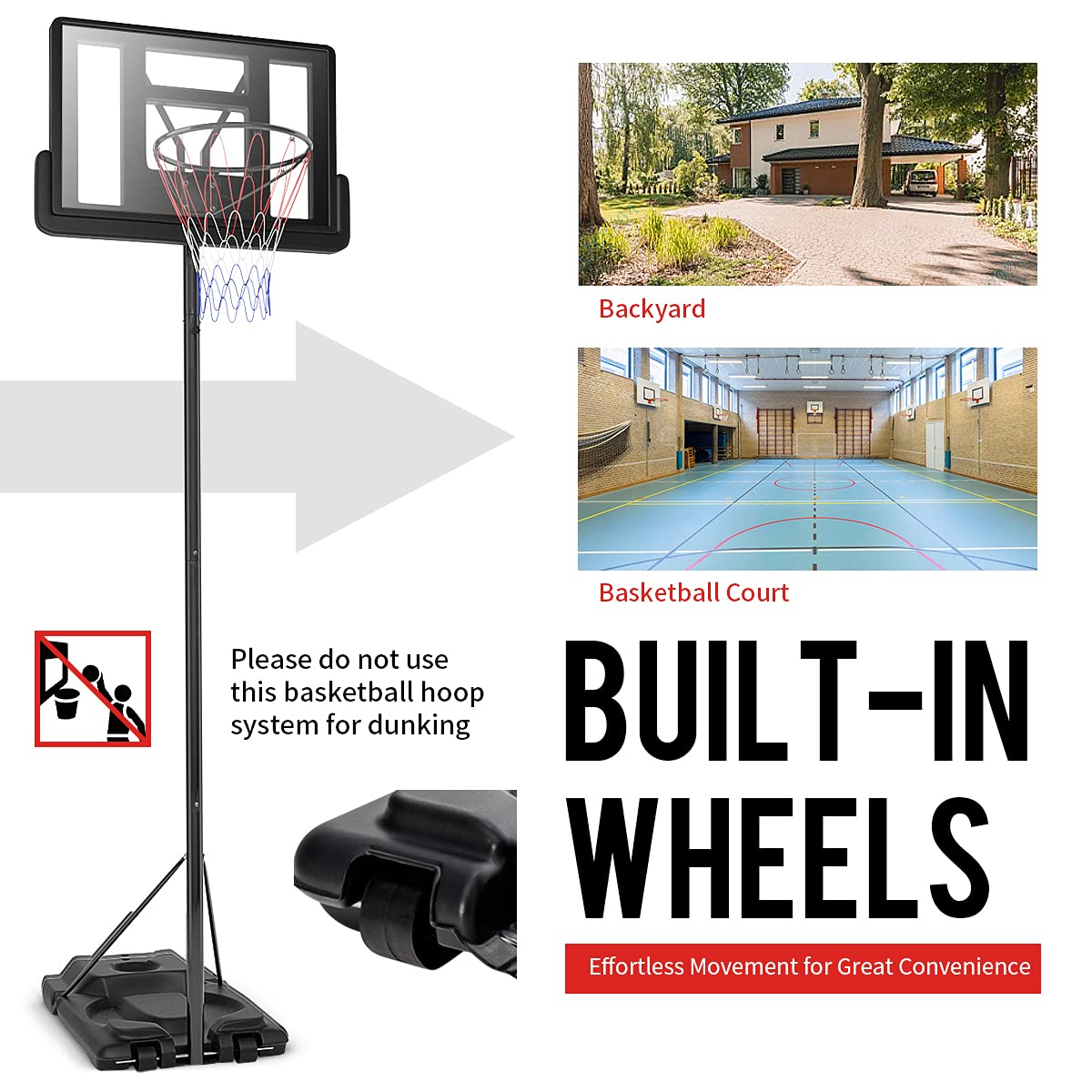 Goplus Portable Basketball Hoop Outdoor