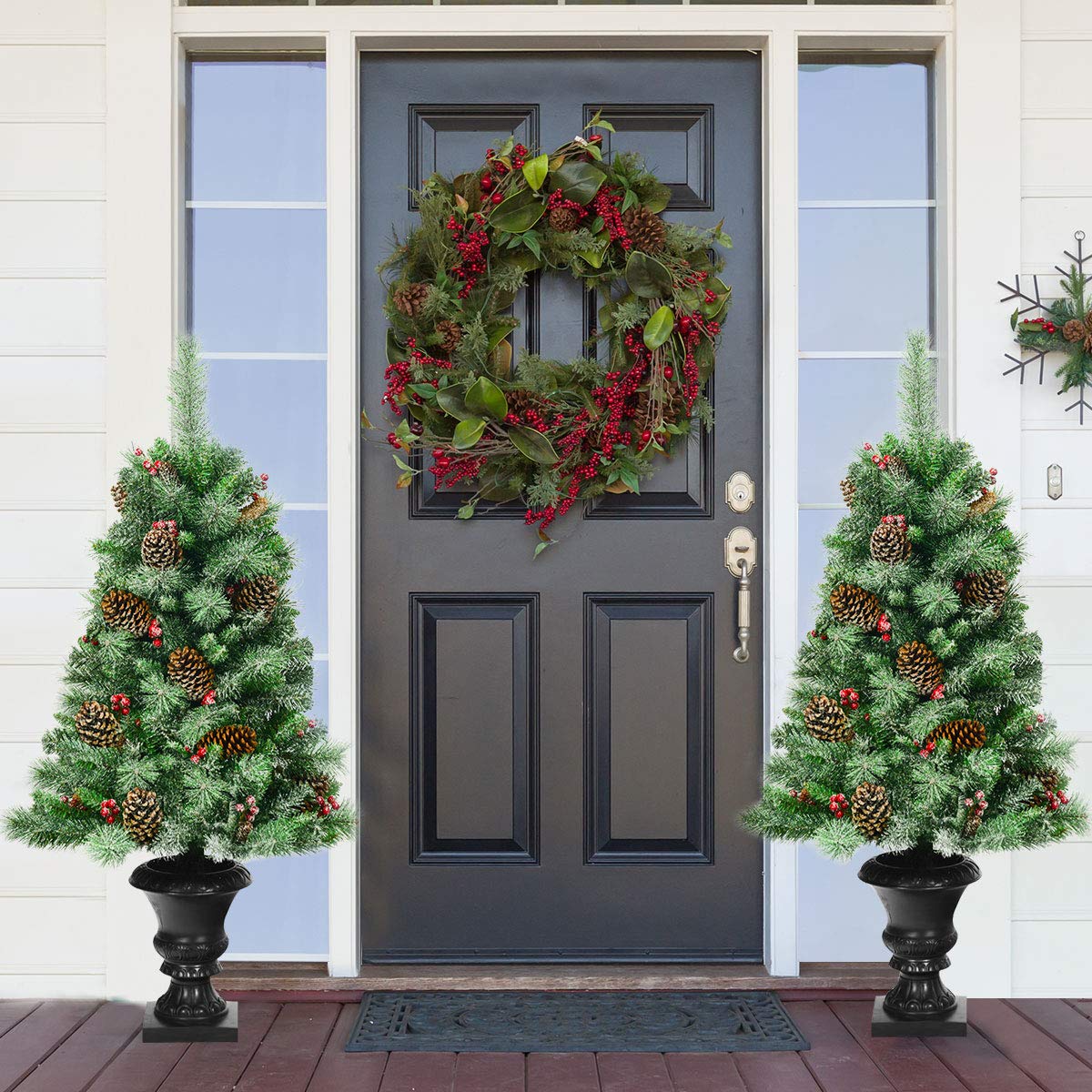 Goplus 4FT Snow Flocked Entrance Tree