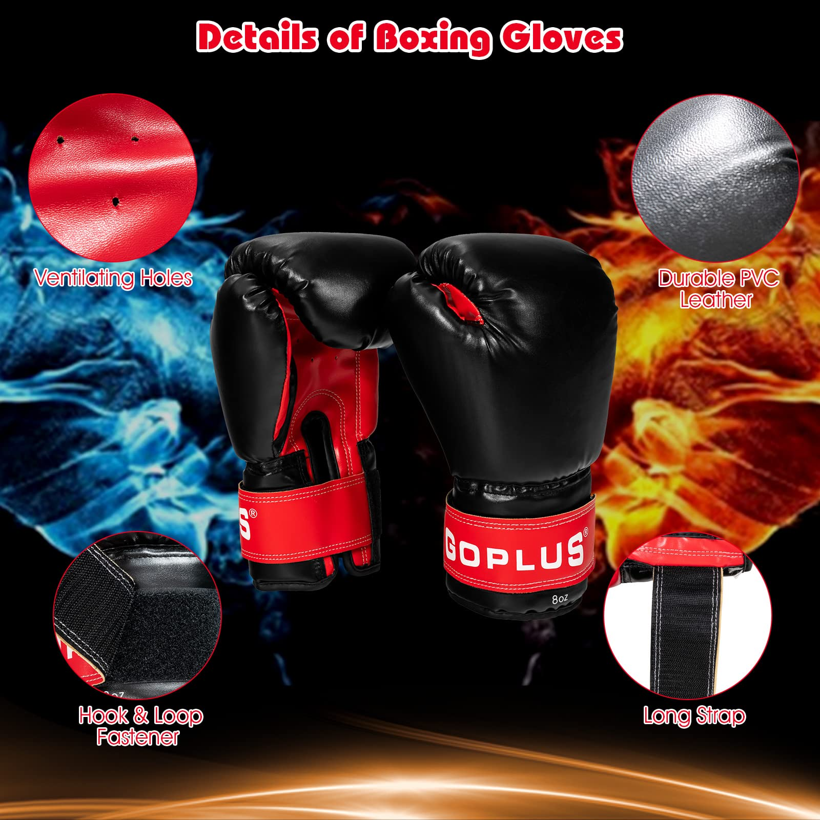 Goplus Punching Bag Set for Kids , Filled Boxing Heavy Bag with Punching Gloves & Hand Wraps