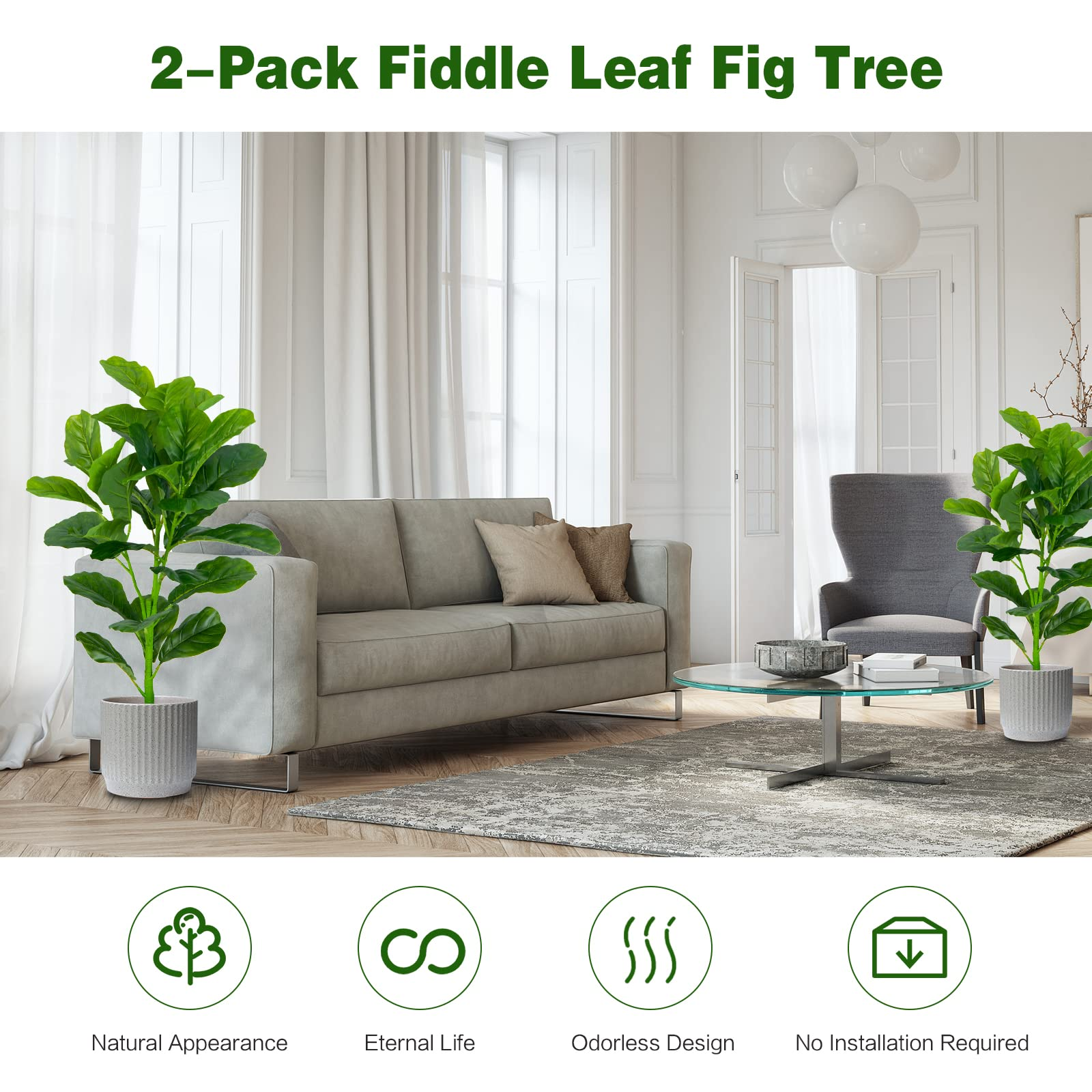 Goplus Fake Fiddle Leaf Fig Tree