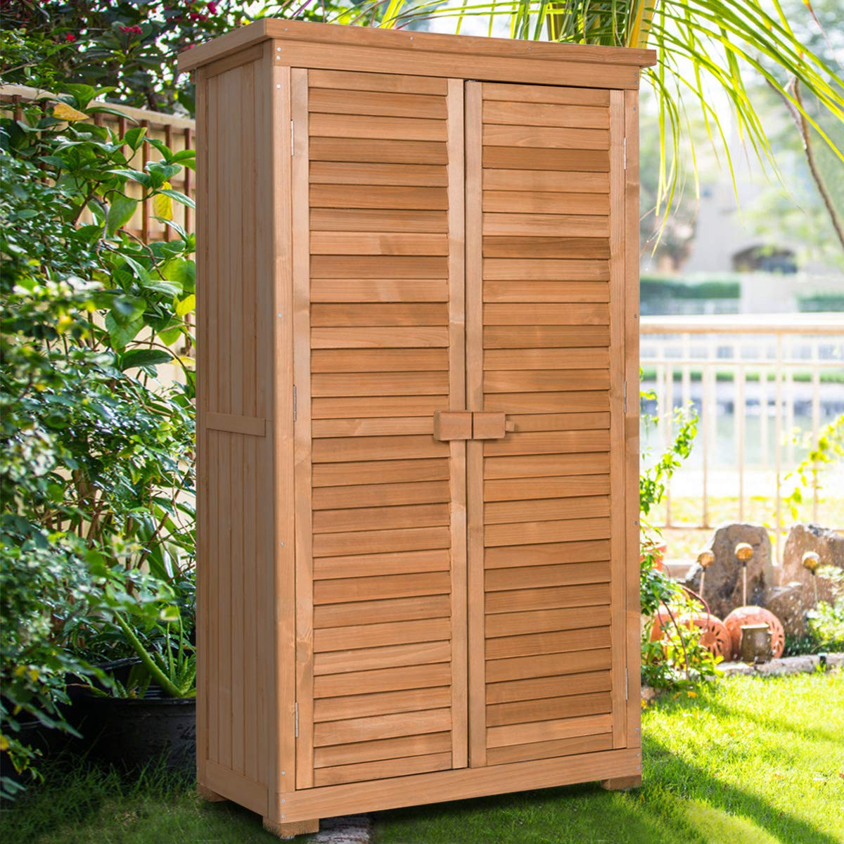 Goplus Outdoor Storage Cabinet