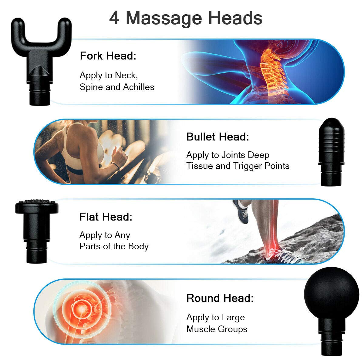 Goplus Massage Gun, Handheld Percussion Deep Tissue Massager