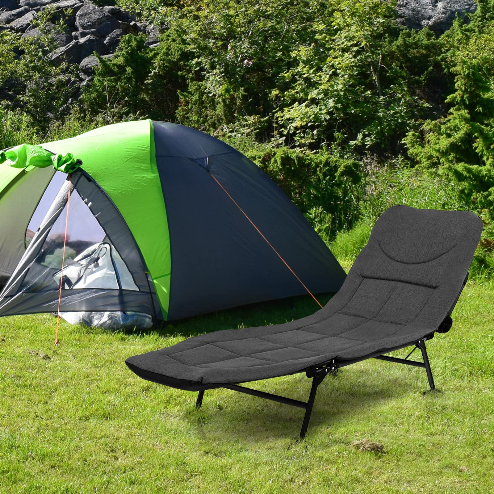 Goplus Folding Camping Cot W/Detachable Mattress