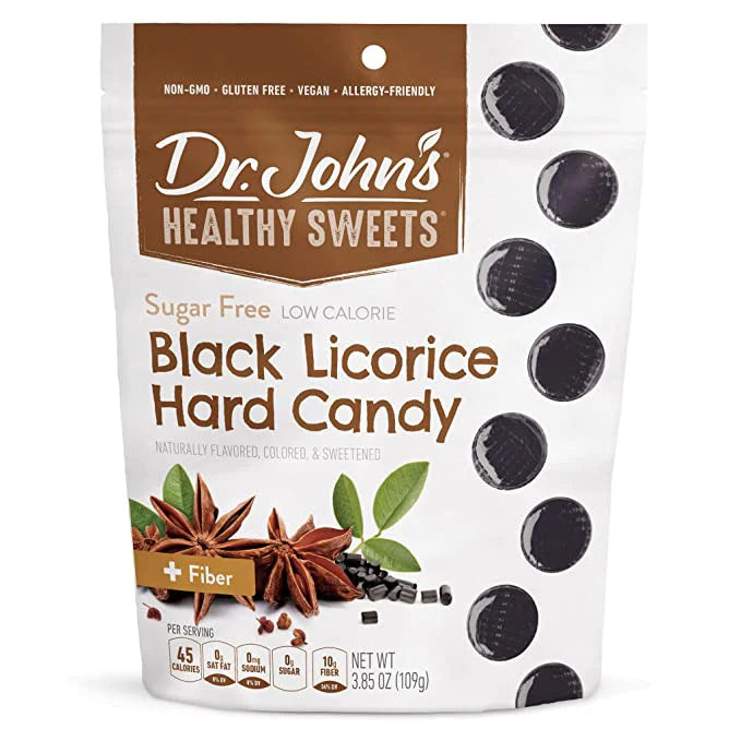 Dr. Johns Healthy Sweets Sugar Free Black Licorice Hard Candy 3.85oz