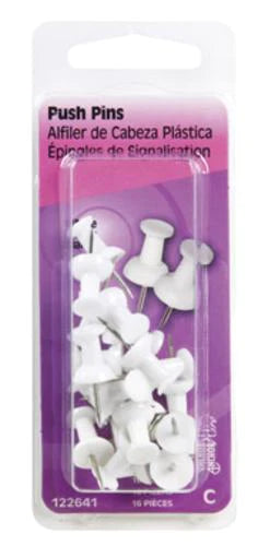 Push Pins White 16ct