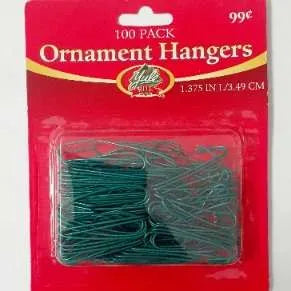 Ornament Green Hangers 100 pack