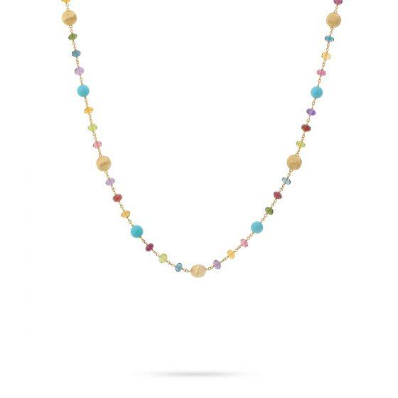 18K Yellow Gold Africa Turquoise Necklace