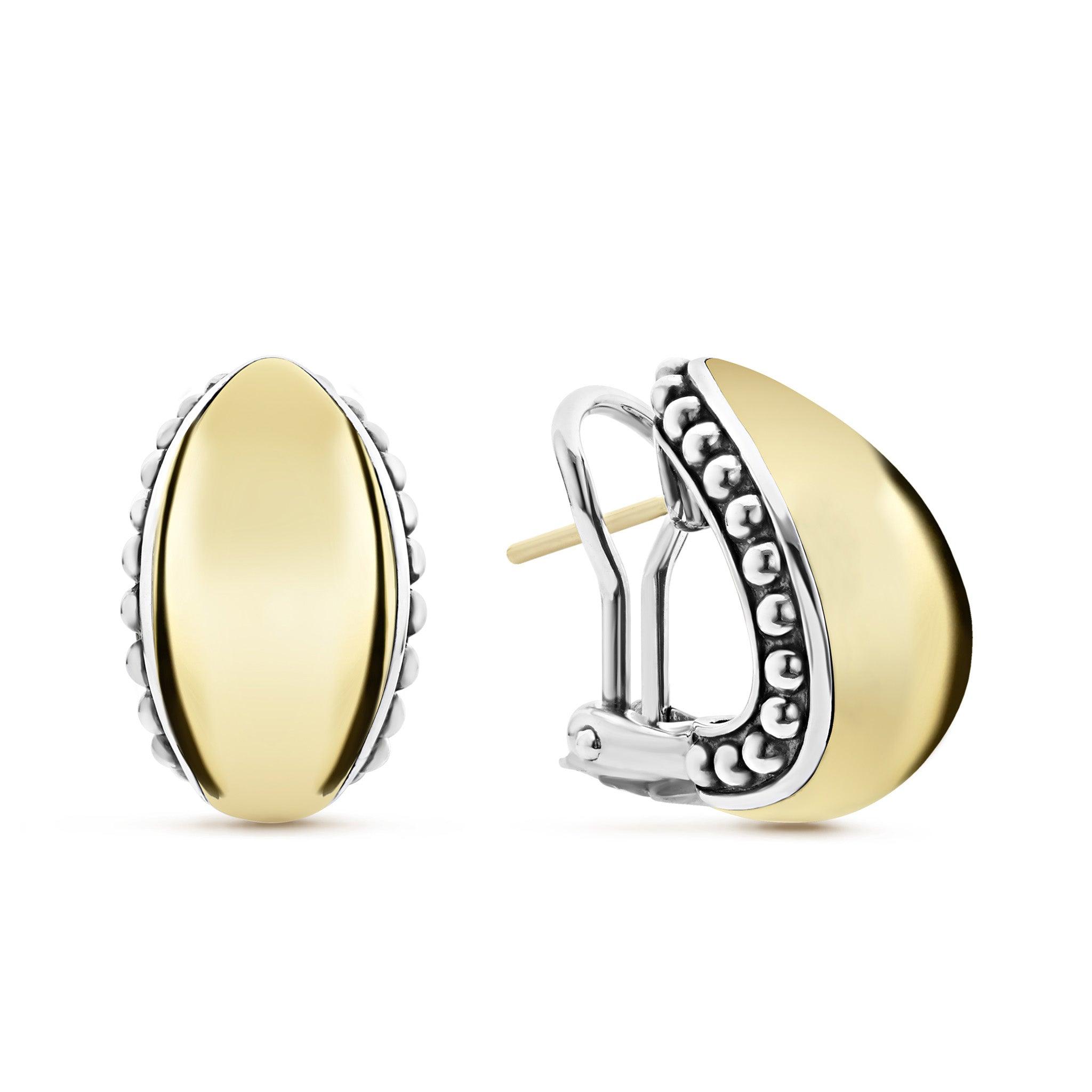 GOLD STATION CAVIAR HUGGIE EARRINGS