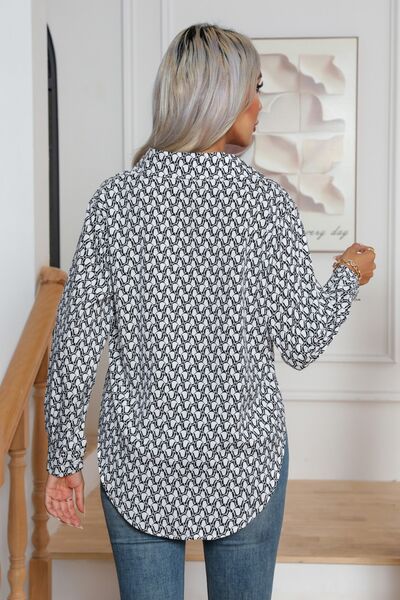 Printed Buttoned Long Sleeve Shirt (3 Colors)