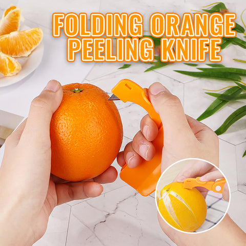 Folding orange peeling knife