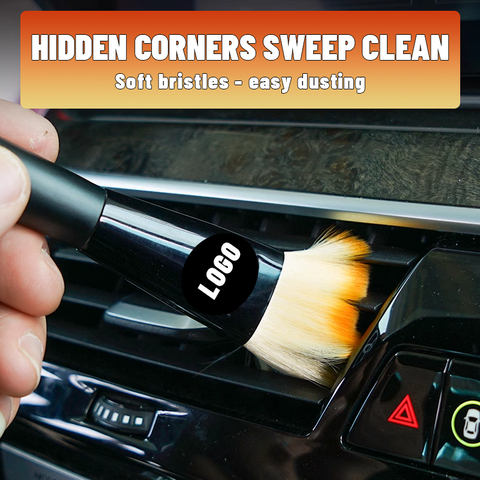 Car Dust Brush Soft Bristles Detailing Brush Dusting Tool Black