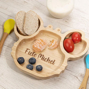 Customized Cartoon Children's Dinner Plate (With Spoon + Engraving)