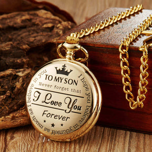Summer Hot Sale 48% OFF - To My Son Quartz Pocket Chain Watch With Leather Gift