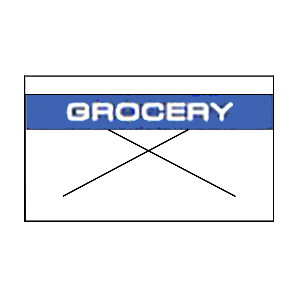 Garvey 18-6 Label White Grocery Reverse Blue 14,000 pc strd - Case - 1 Units