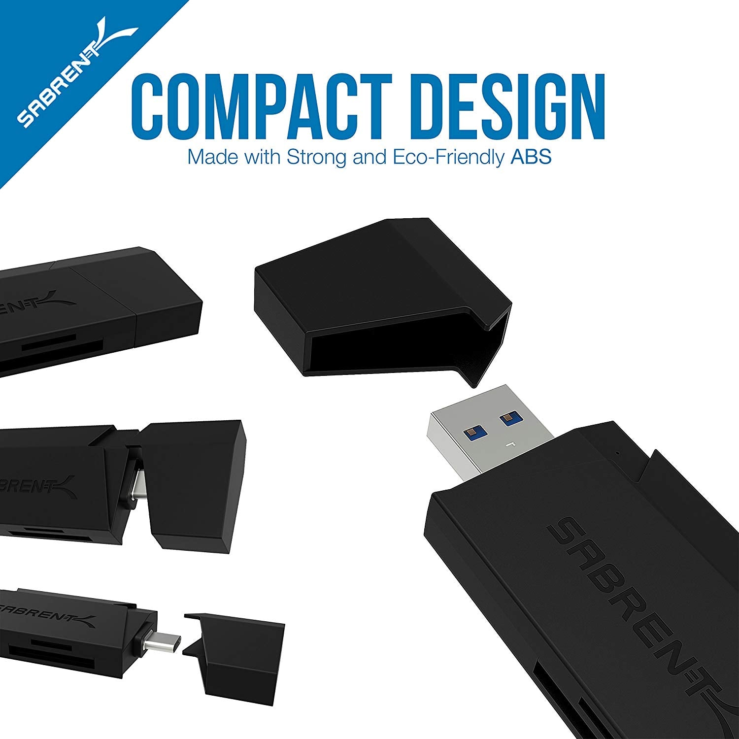 2-Slot Type-C OTG and USB 3.0 Flash Memory Card Reader