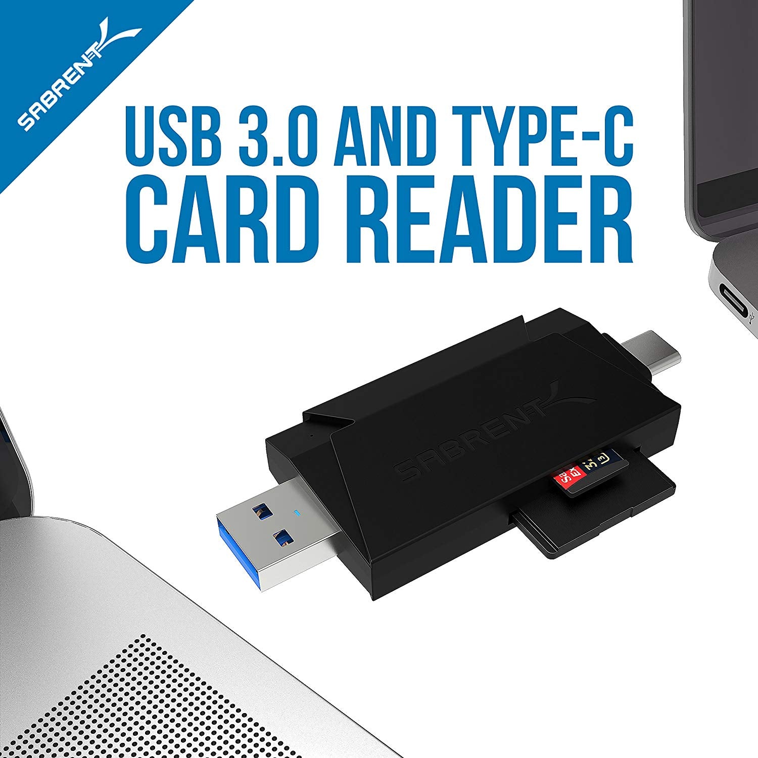 2-Slot Type-C OTG and USB 3.0 Flash Memory Card Reader