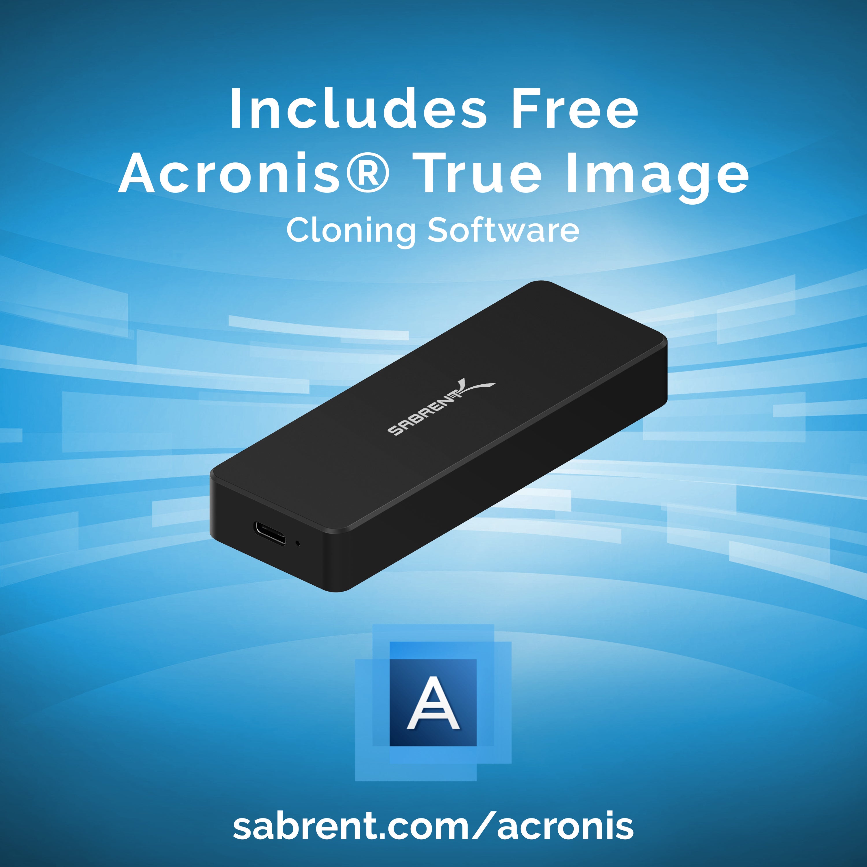 Sabrent USB 3.2 Tool-Free Enclosure for NVMe OCIe M Key M.2 SSD  [BLACK] (EC-TFNB)