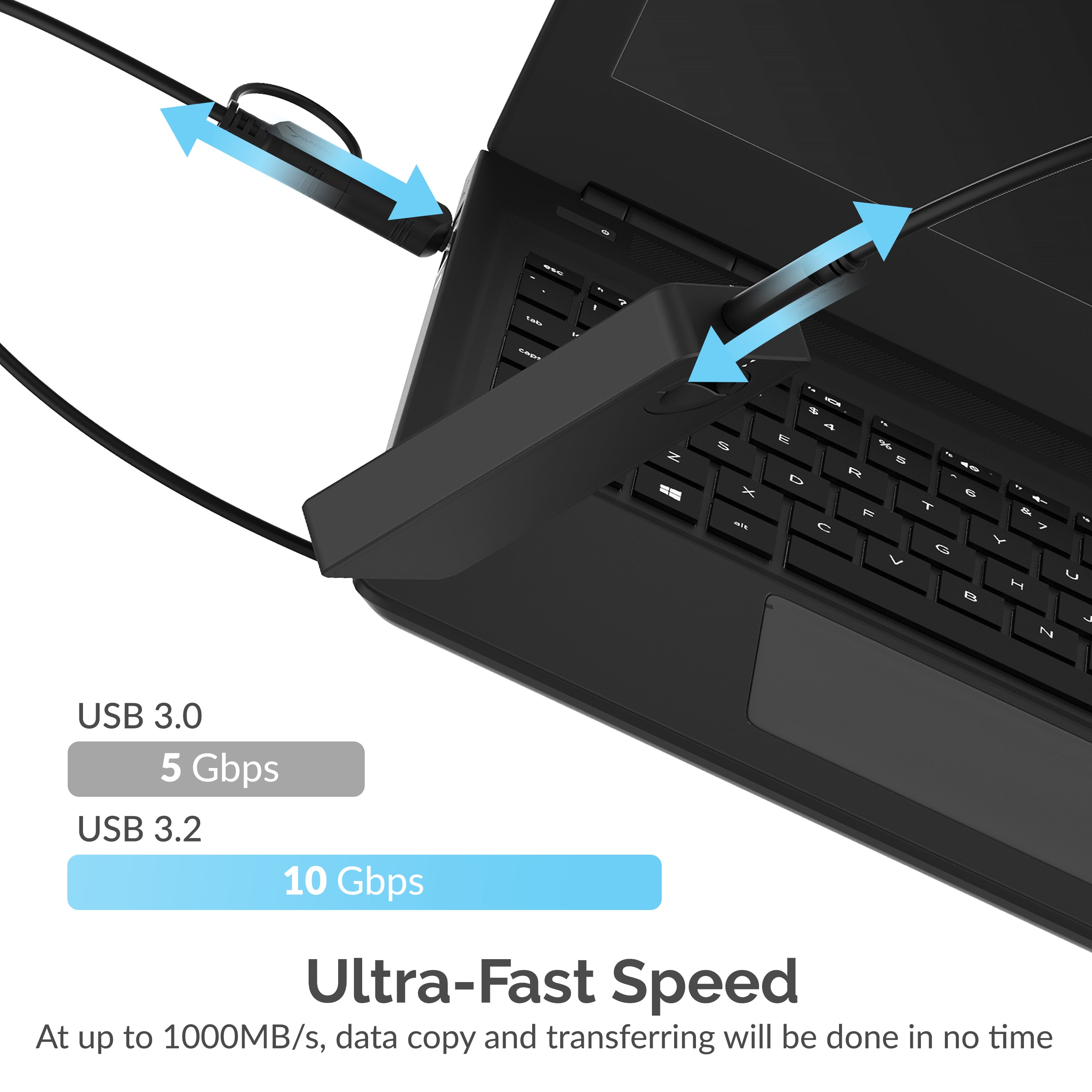 Sabrent USB 3.2 Tool-Free Enclosure for NVMe OCIe M Key M.2 SSD  [BLACK] (EC-TFNB)