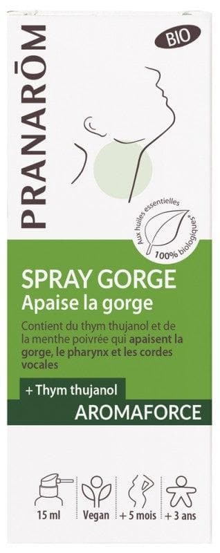 Pranar?m Aromaforce Throat Spray Soothes the Throat Organic 15ml