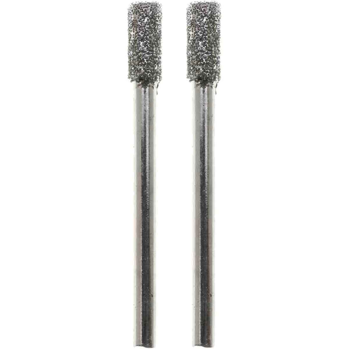 04.5mm 40 Grit Cylinder Diamond Burrs - 2pc - 1/8 inch shank