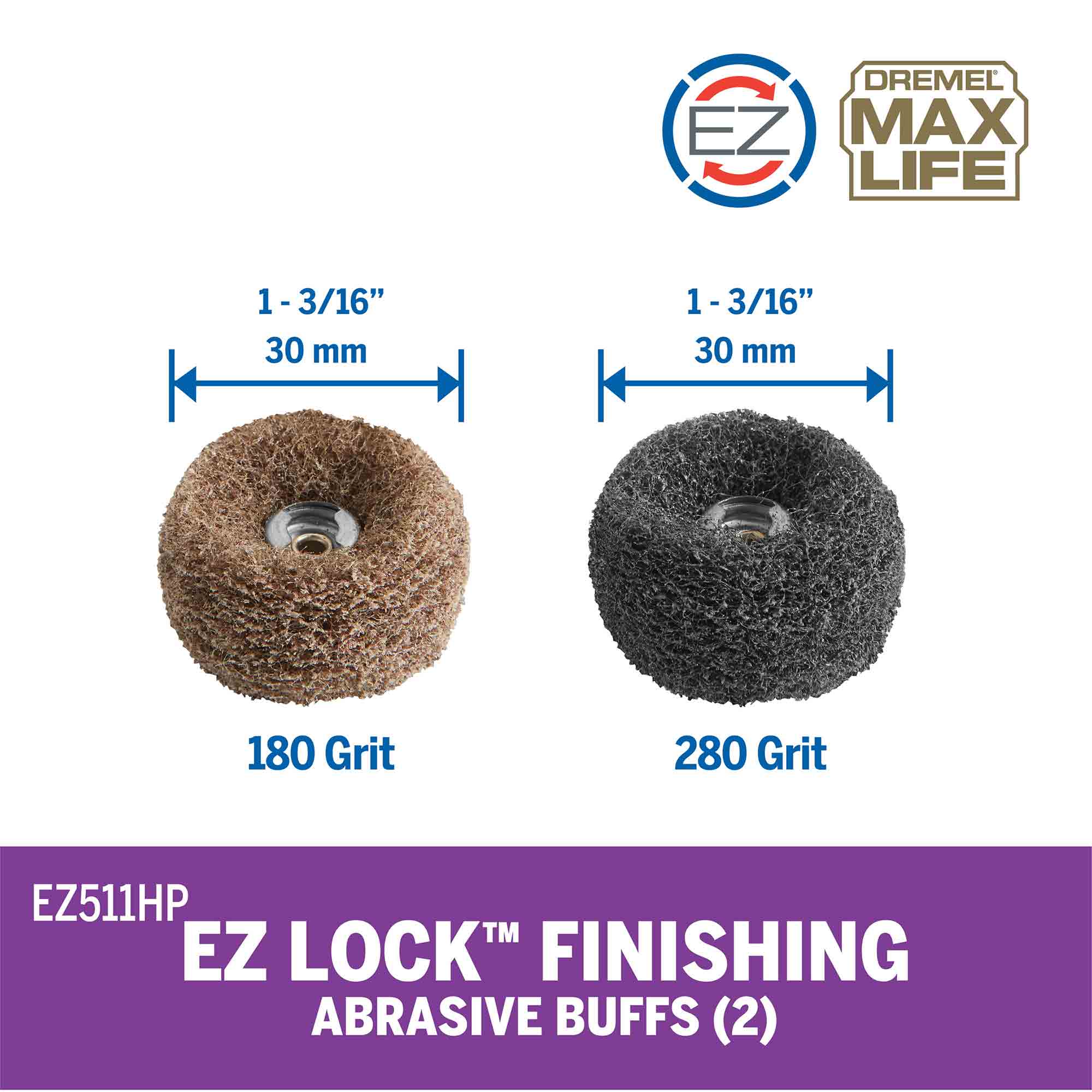 Dremel EZ511HP 180 & 280 Grit Finishing Abrasive Buff