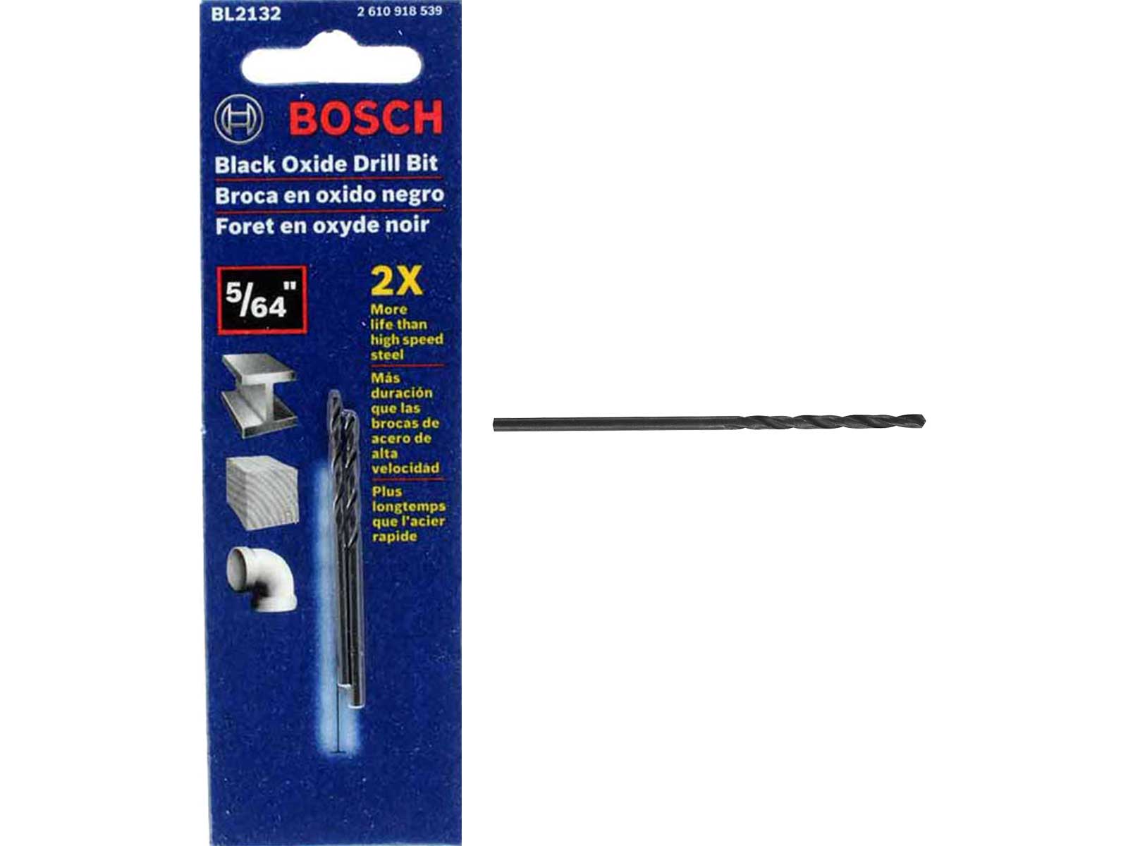 Bosch BL2132 - 5/64 inch Twist Drill Bits - 2pc