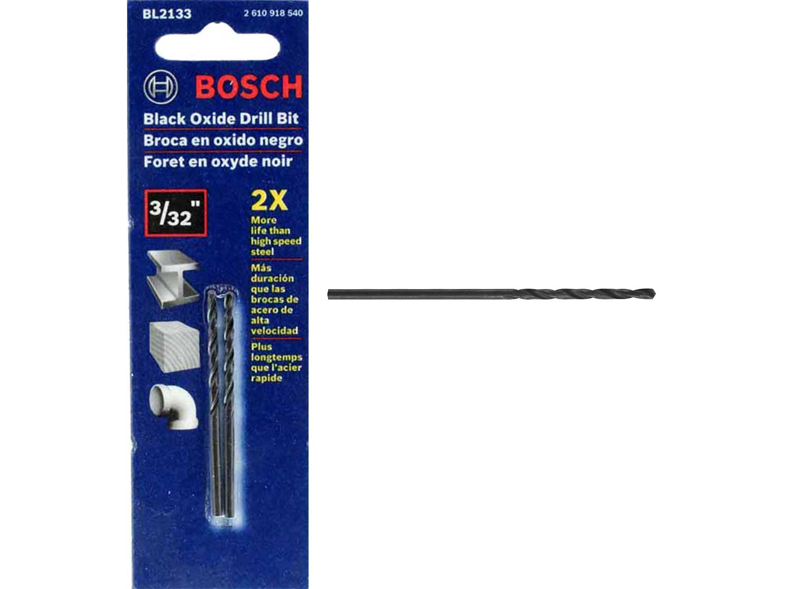 Bosch BL2133 - 3/32 inch Twist Drill Bits -  2pc