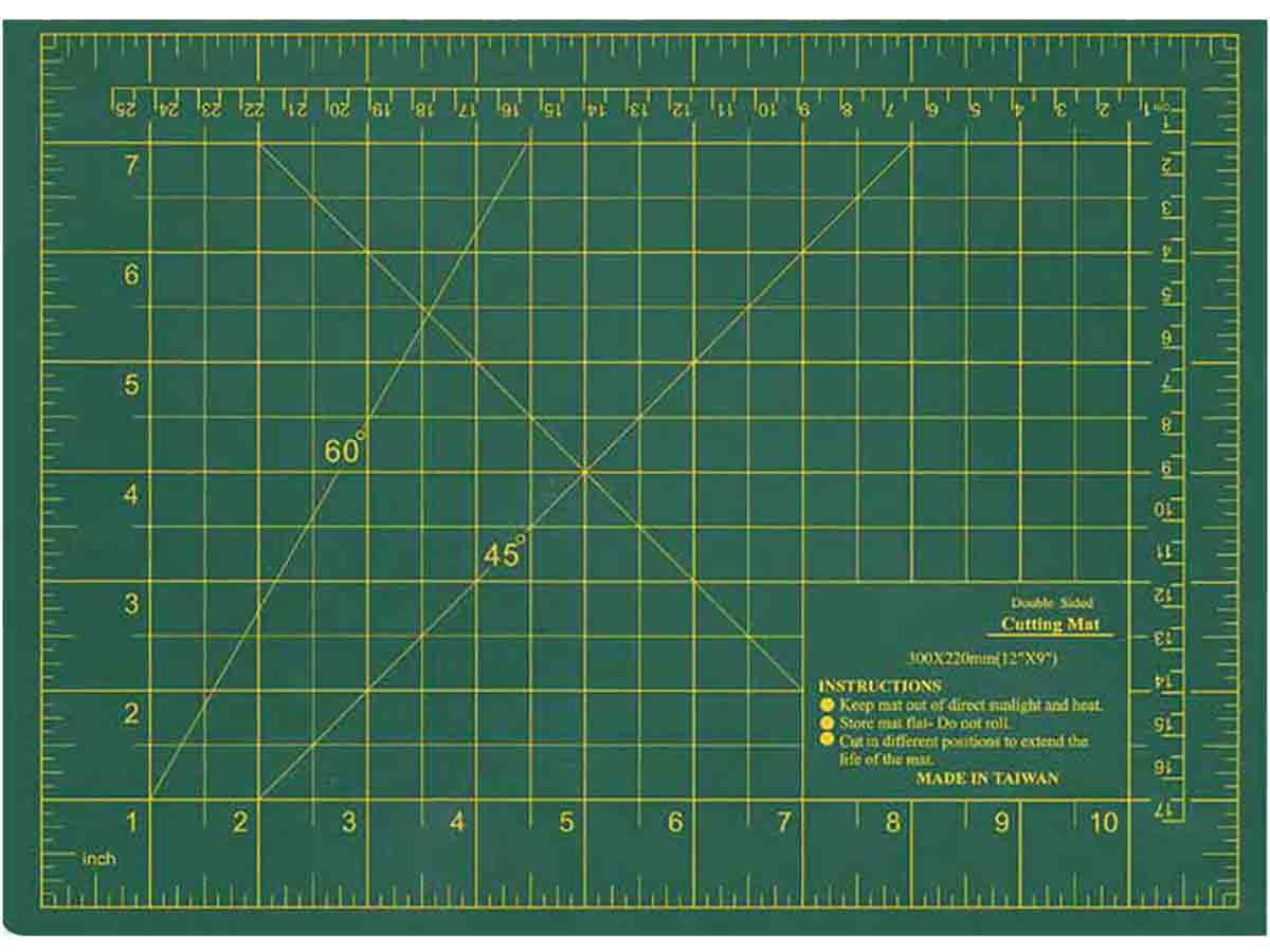 12 x 9 inch Green Self Healing Cutting Mat