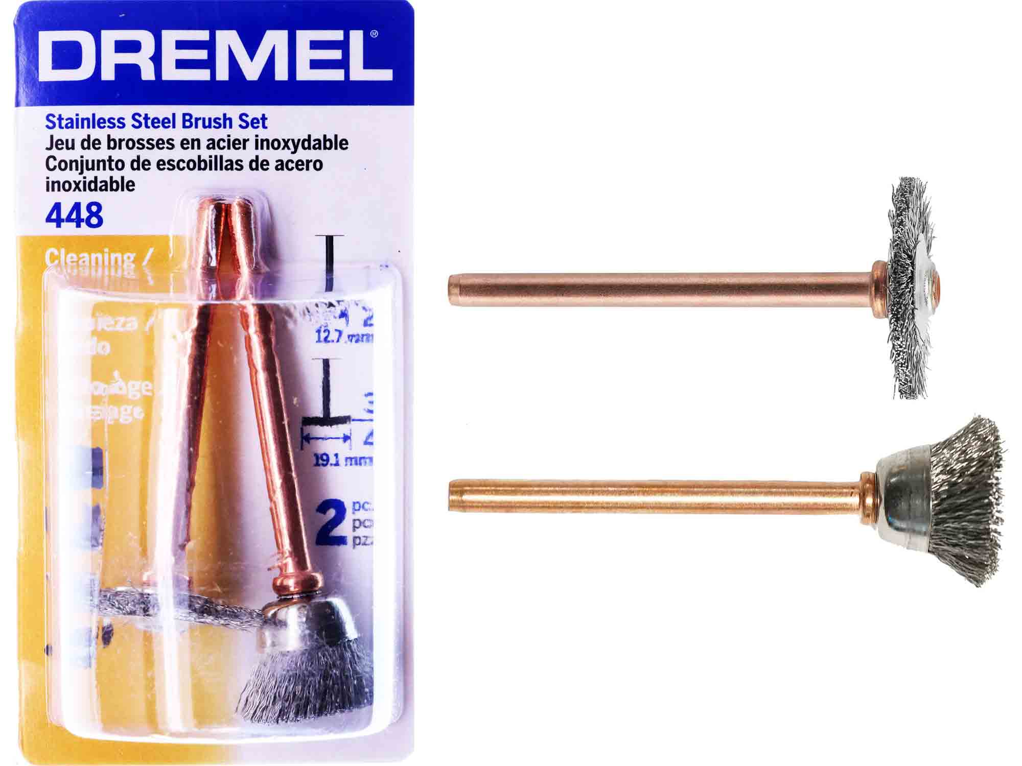 Dremel 448 Stainless Steel Brush Set - 2pc