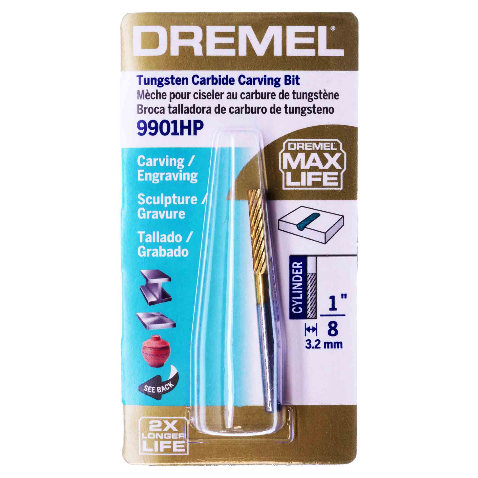 Dremel Max-Life 9901HP - 1/8 inch Cylinder Tungsten Carbide Cutter