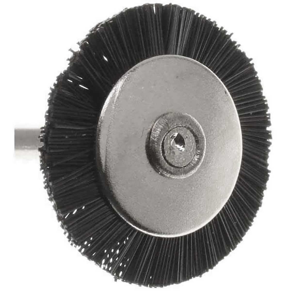 19mm - 3/4 inch Firm Black Nylon Wheel Brush - Short Bristles - 12pc
