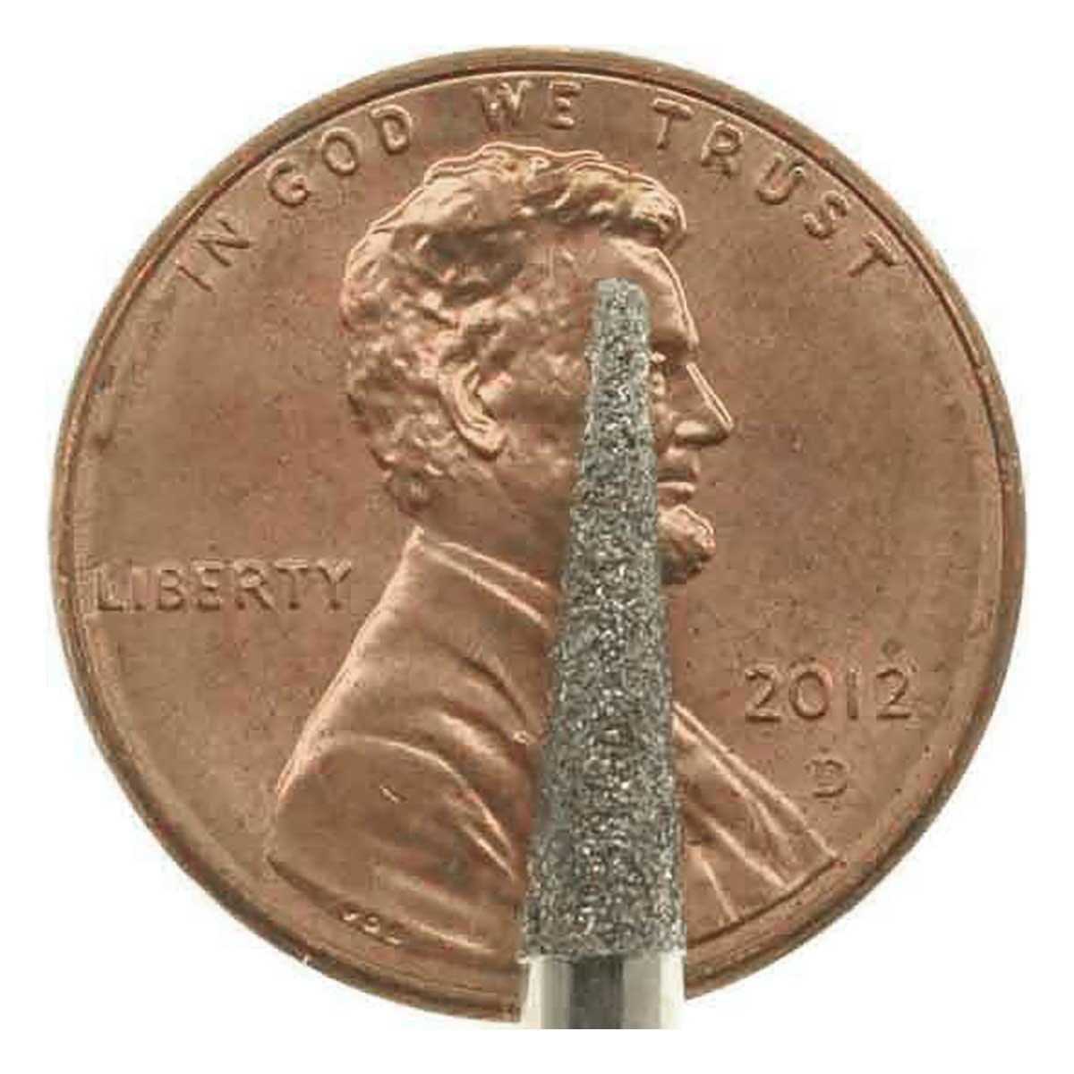 03.2 x 11.7mm 150 Grit Cone Diamond Burrs - 2pc - 1/8 inch shank