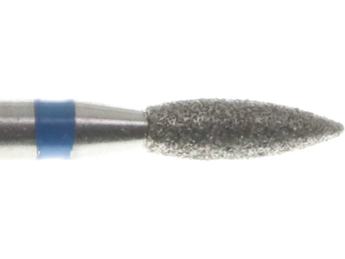 02.3 x 7.0mm Flame Diamond Bur - 150 Grit  - 3/32 inch shank