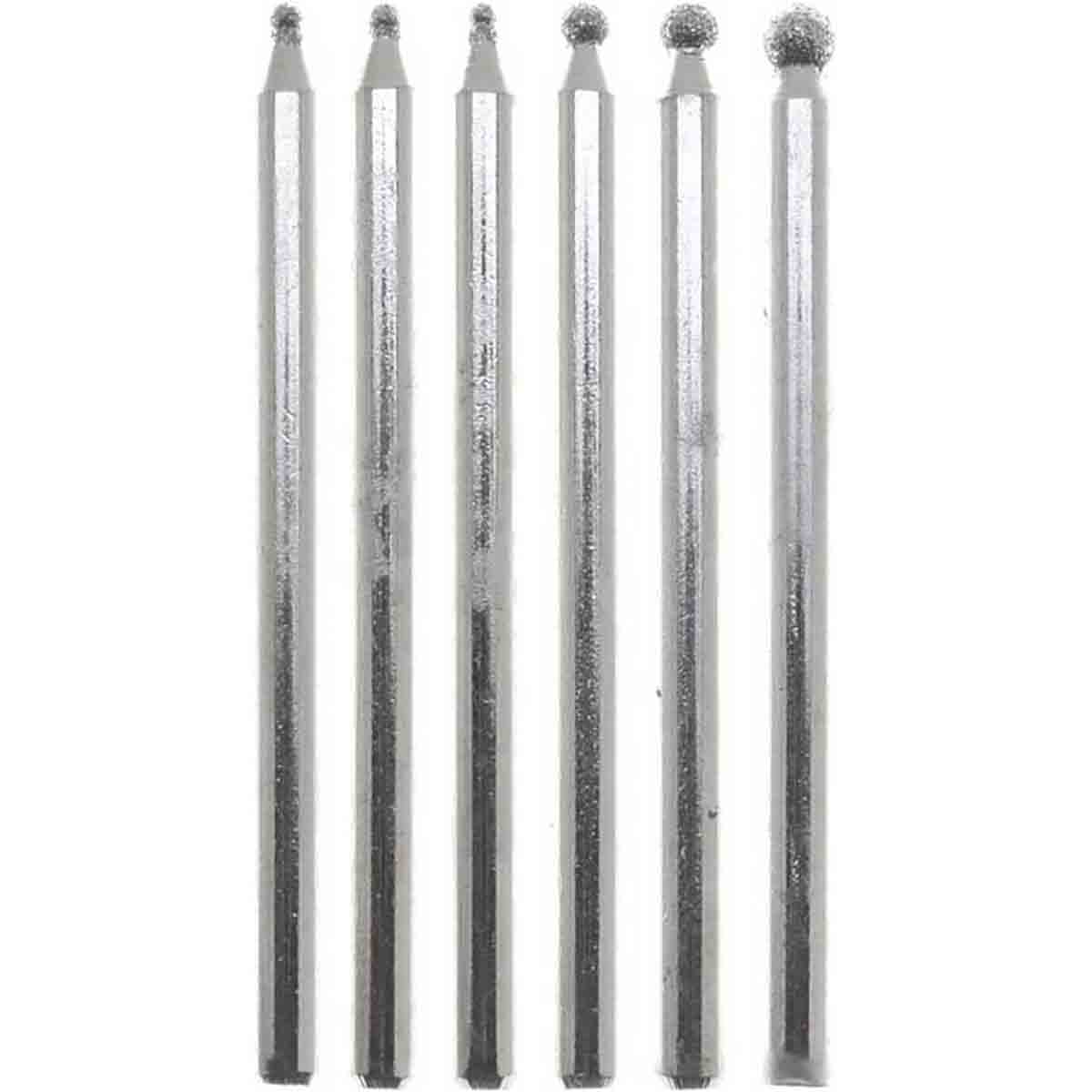 150 Grit Round Diamond Burr Set - 1/8 inch shank - 12pc